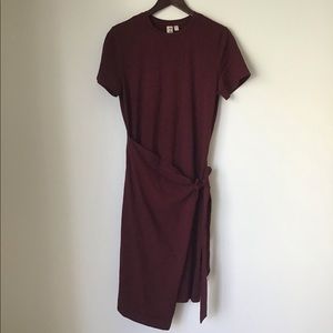 Anthropologie Draped Wrap MIDI T-shirt Dress
